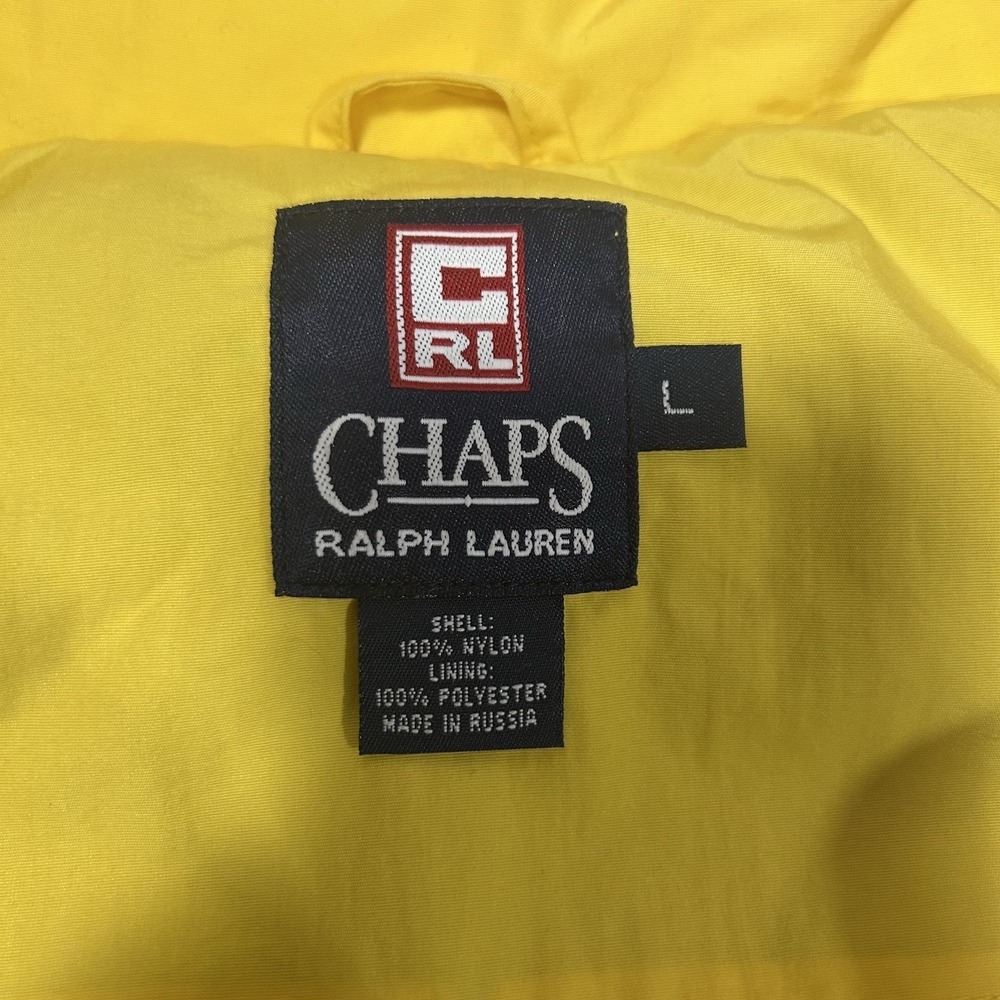 Vintage Chaps Ralph Lauren Mens 1/4 Zip Jacket Yellow Size Large Y2K - Picture 6 of 6
